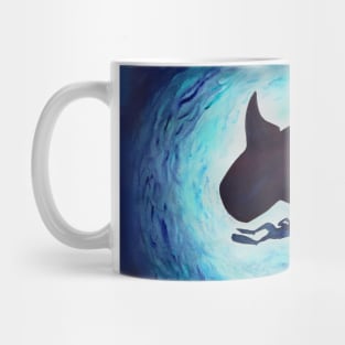 Whale shark and diver Mug